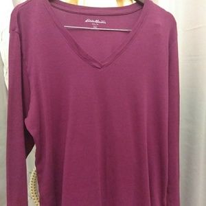 Long sleeve vee neck shirt